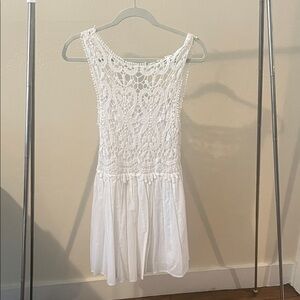 White Cotton Crochet Lace Dress